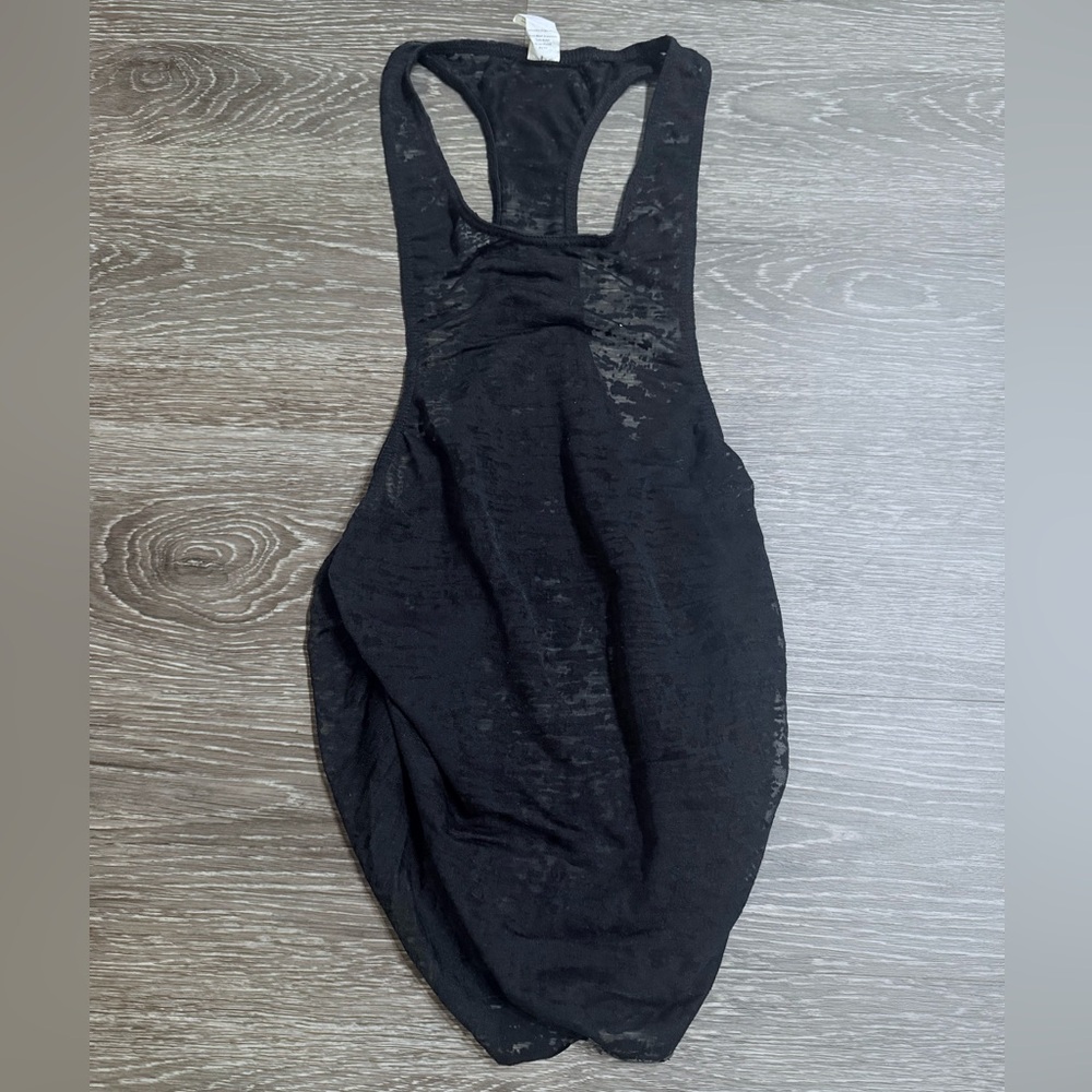 Black Racerback Burnout Tank Top